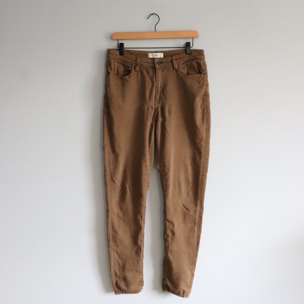 Ichi Mens Sz 34 Brown Paloma Flash‎ Casual Skinny Stretch Pants